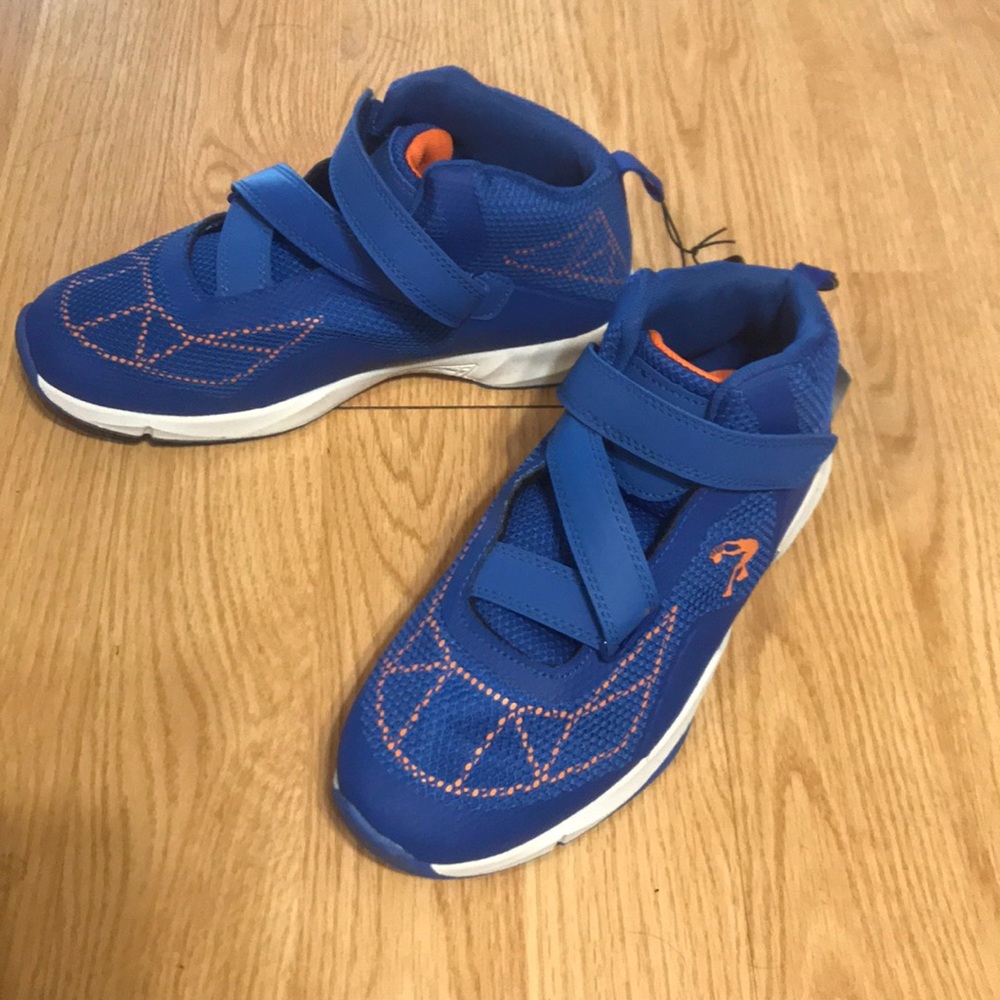 Blue/orange Shaq basketball shoes